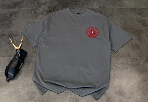 Meistverkaufte Chrome Hearts Kurzarm Schwarz Baumwolle Gewaschen Luxus