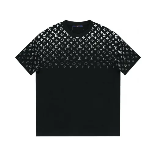 Bestseller Louis Vuitton Kurzarm Weiß Baumwolle Farbverlauf Kollektion