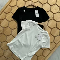 Luxus Descente Kurzarmhemden Schwarz Strick Klassischer Stil