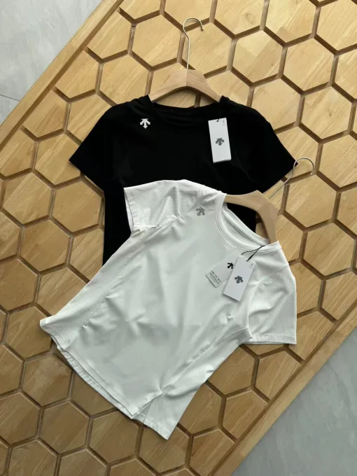 Luxus Descente Kurzarmhemden Schwarz Strick Klassischer Stil