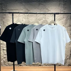 Premium Qualität Descente Kurzarm Schwarz Baumwolle Klassischer Stil