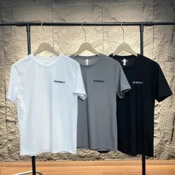Hochwertige Mammut Kurzarmhemden Black Silk Logo Luxury