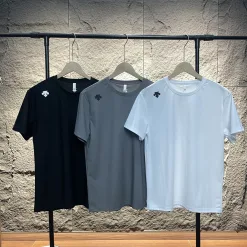 Bestseller Descente Kurzarm Schwarz Seide Logo Luxus