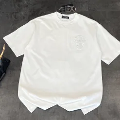 Premium Chrome Hearts Kurzarm Schwarz Baumwolle Washed Style