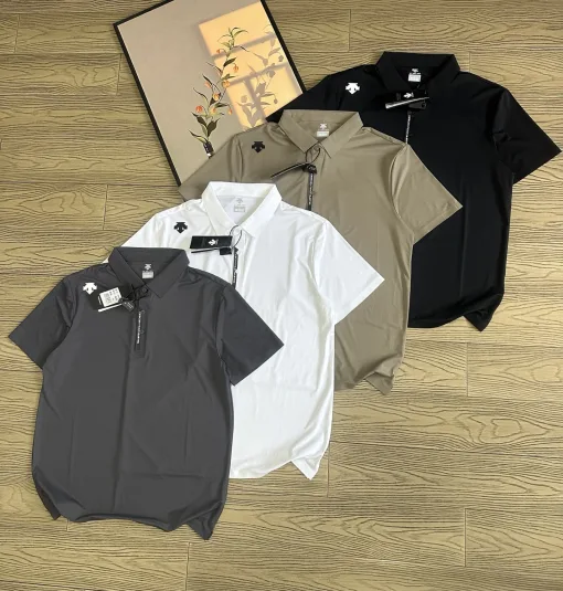 Premium Qualität Descente Kurzarm Schwarz Elegant Luxus