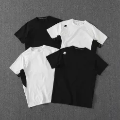Premium Descente Kurzarm Schwarz Polyester Klassisch Luxus