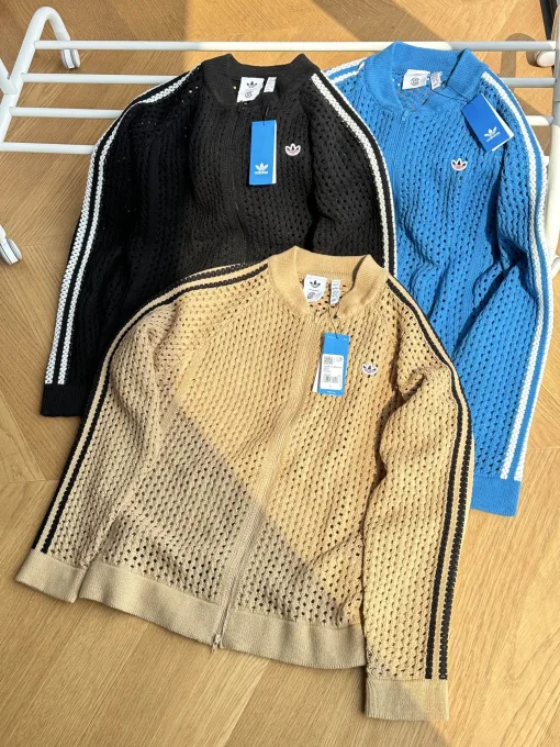 Bestseller Adidas Pullover Blau Strick Bestickt Luxus