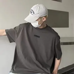 Premium Qualität Fear Of God Kurzarm Grau Baumwolle Solid Luxus