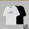 Bestseller Fila Kurzarm Schwarz Baumwolle Logo Luxus