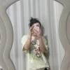 Luxus Gucci Kurzarm Beige Print Style