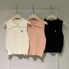 Premium Ralph Lauren Weste, weiße Strickweste, bestickte Kollektion