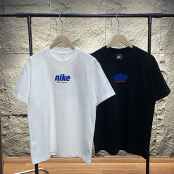 Premium Nike Kurzarm Schwarz Baumwolle Logo Luxus