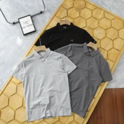 Premium Gap Kurzarm Schwarz Polyester Atmungsaktiv Luxus