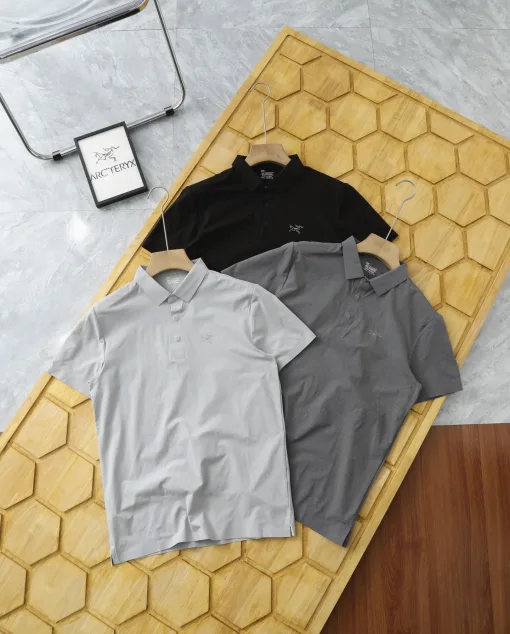Premium Gap Kurzarm Schwarz Polyester Atmungsaktiv Luxus