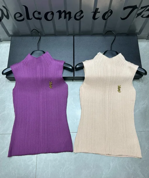 Luxus Yves Saint Laurent Weste Lila Monogramm Kollektion