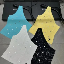Premium Dior Weste Blaue Strick-Stickerei-Kollektion
