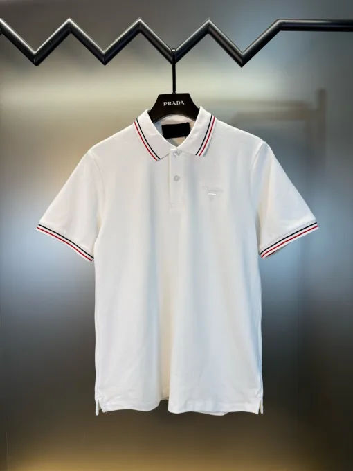 Hochwertige Prada Kurzarm-Kollektion mit schwarzer Stickerei
