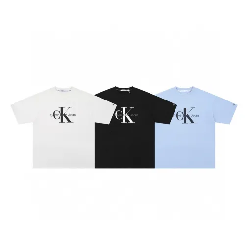Luxus Calvin Klein Kurzarm Schwarz Baumwolle Classic Collection