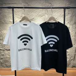 Premium Qualität Balenciaga Kurzarm Schwarz Logo Luxus