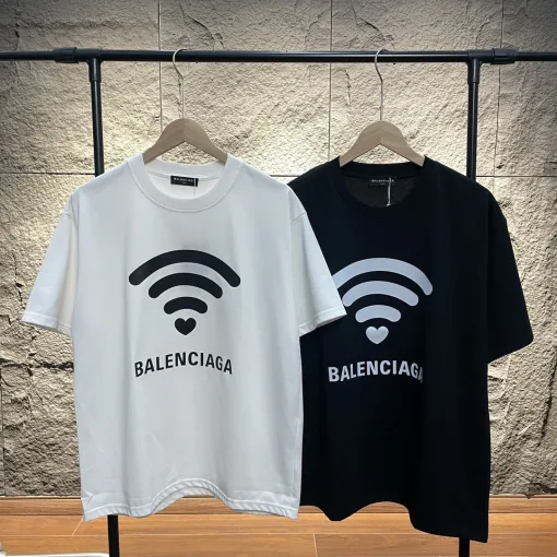 Premium Qualität Balenciaga Kurzarm Schwarz Logo Luxus