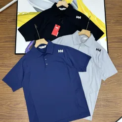 Premium Qualität Helly Hansen Kurzarmhemd Grau Seide Casual Kollektion