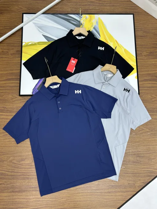 Premium Qualität Helly Hansen Kurzarmhemd Grau Seide Casual Kollektion