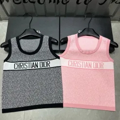 Hochwertige Dior Weste in schwarzem Strick-Monogramm-Stil