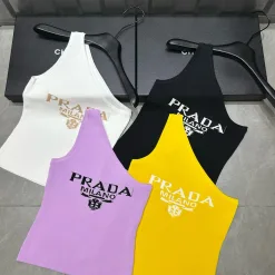 Luxus Prada Weste Weiß Strick Logo Kollektion