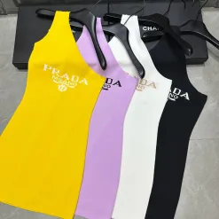 Luxus Prada Weste Weiß Strick Logo Style