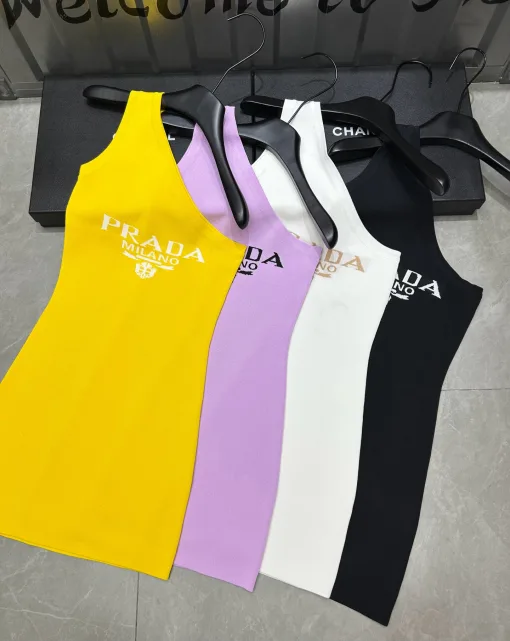 Luxus Prada Weste Weiß Strick Logo Style