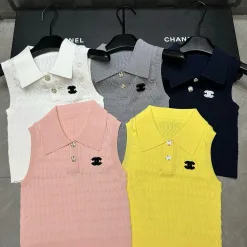 Premium Chanel Weste in weißem Strickstil