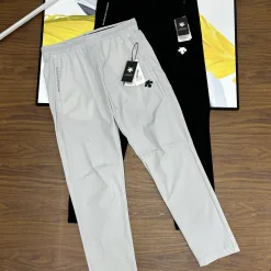 Luxus Descente Hose Schwarz Leinen Casual Style