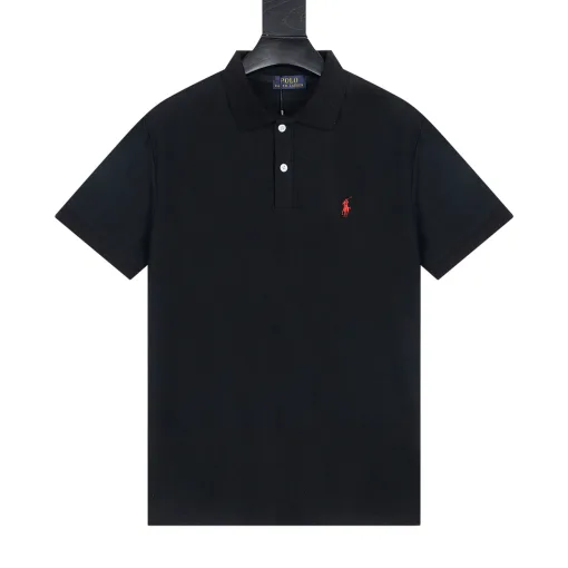 Premium Ralph Lauren Kurzarm Schwarz Baumwolle Retro Kollektion