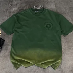 Premium Qualität Chrome Hearts Kurzarm Grün Baumwolle Washed Style