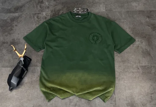 Premium Qualität Chrome Hearts Kurzarm Grün Baumwolle Washed Style