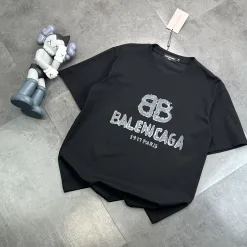 Premium Balenciaga Kurzarm-Kollektion in Schwarz