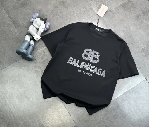 Premium Balenciaga Kurzarm-Kollektion in Schwarz