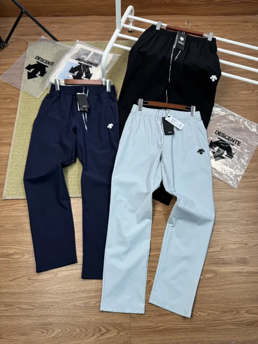 Premium Descente Hose Schwarze Seide Logo Luxus