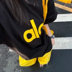 Hochwertige Alo Kurzarm Gelb Casual Kollektion