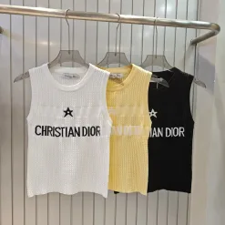 Hochwertige Dior Weste aus der gelben Jacquard-Kollektion