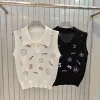 Chanel Weste in Premiumqualität, weißer Strick, bestickt, Luxus