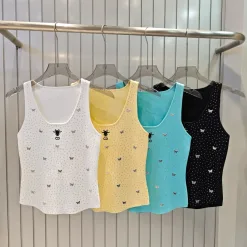 Hochwertige Dior Weste aus blauer Strickstickerei-Kollektion