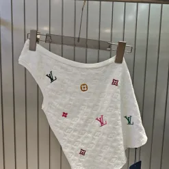 Premium Qualität Louis Vuitton Weste Weiß Strick Bestickt Luxus