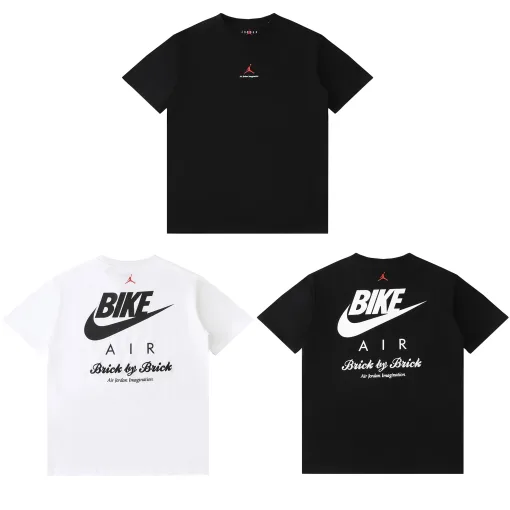 Hochwertige Jordan Kurzarm-T-Shirts mit schwarzem Aufdruck