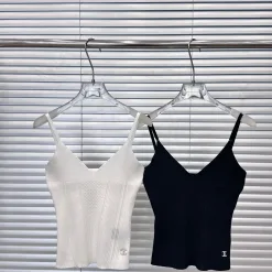 Premium Chanel Hosenträger Schwarz Strick Kollektion