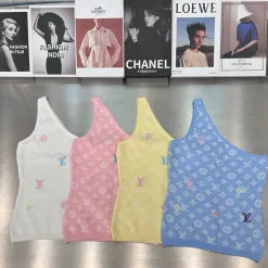 Premium Louis Vuitton Weste Gelbe Strick-Stickerei-Kollektion