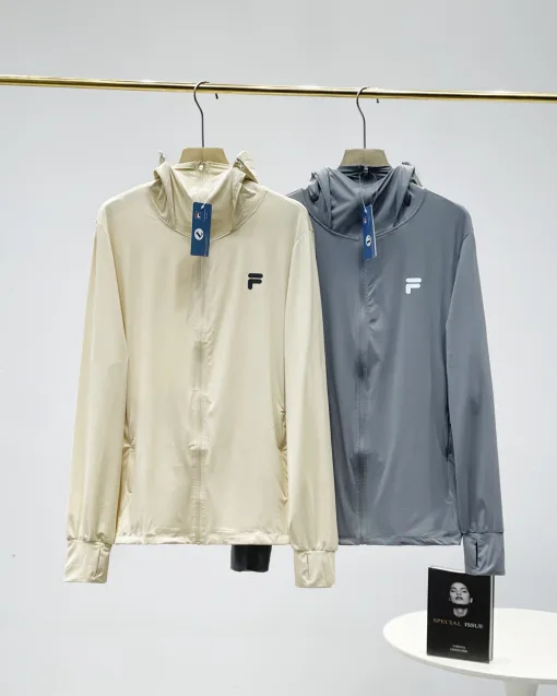 Hochwertige Fila Jacken Tan Silk Solid Collection