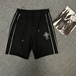 Luxus-Shorts aus der Chrome Hearts-Kollektion aus gewaschener Baumwolle in Schwarz