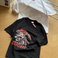 Bestseller Supreme Kurzarm-Logo-Kollektion aus schwarzer Baumwolle