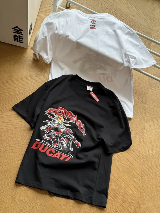 Bestseller Supreme Kurzarm-Logo-Kollektion aus schwarzer Baumwolle